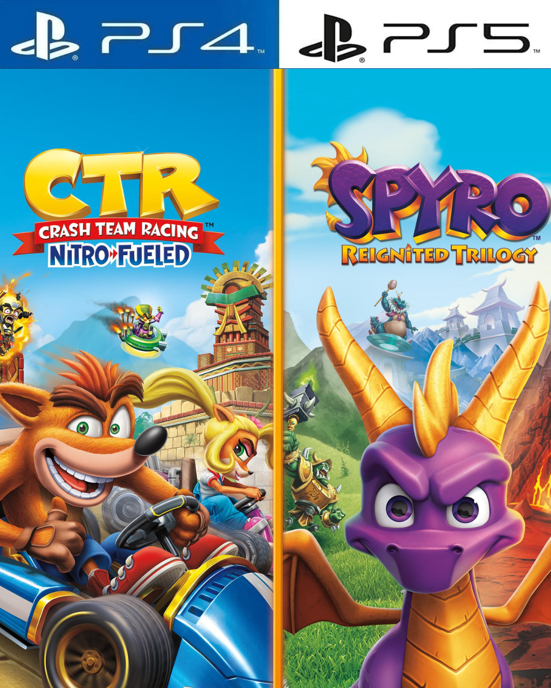 Crash Team Racing Nitro Fueled + Spyro Game Bundle PS4 | PS5